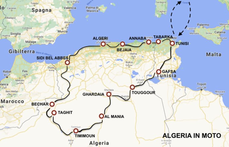 Algeria in moto mappa